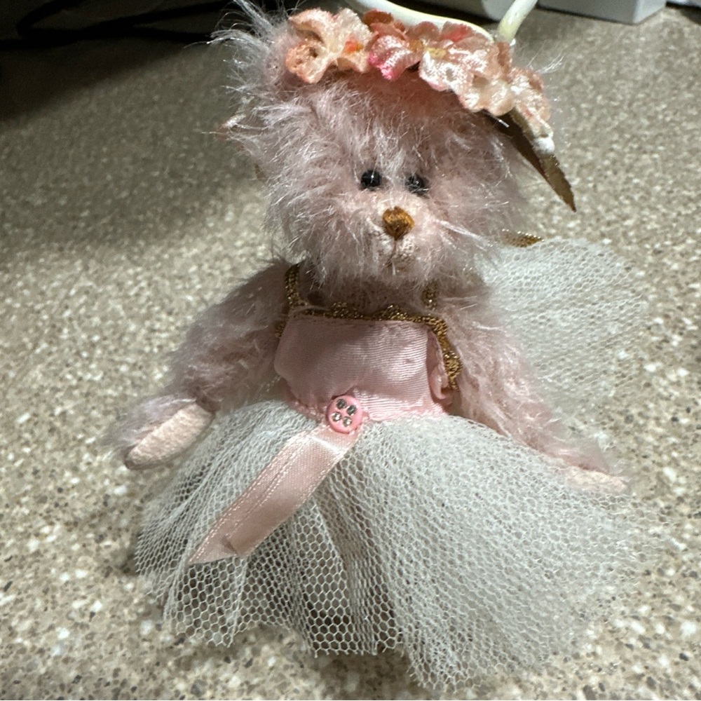 Charming Pink Artist Teddy Bear by Patricia Angel